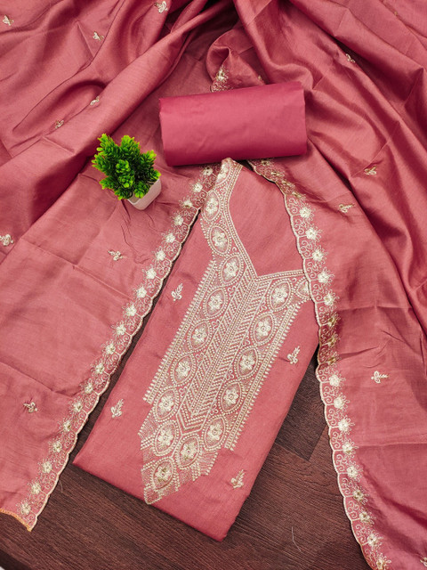 Rangtulika Ethnics Embroidered Unstitched Dress Material