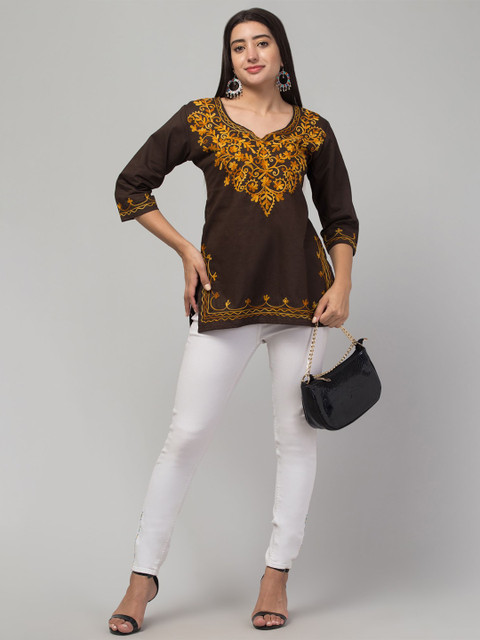 ILMA CREATION Women Ethnic Motifs Embroidered Thread Work Kurta - Image 4
