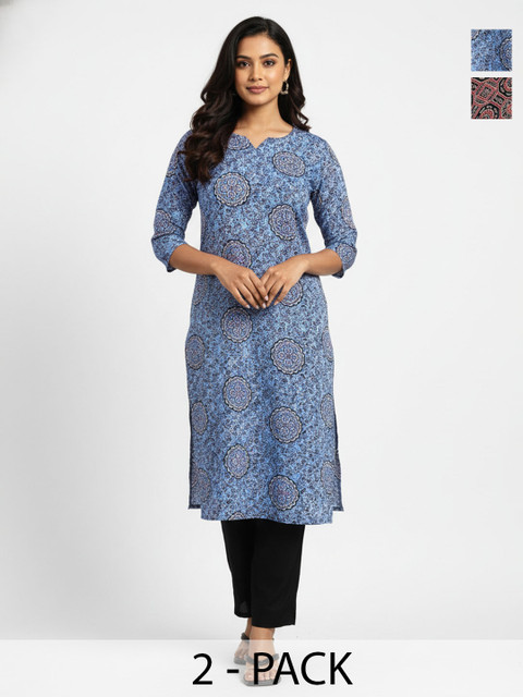 Milvia Women Geometric Printed Crepe Kurta