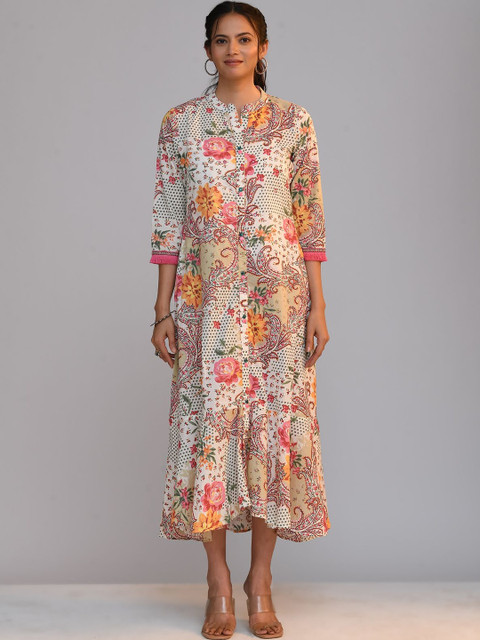 Sabhyata Floral Print A-Line Midi Dress