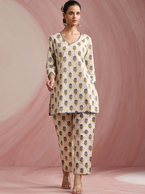 Khushal K Bohemian Cotton Printed Tunic with Trousers