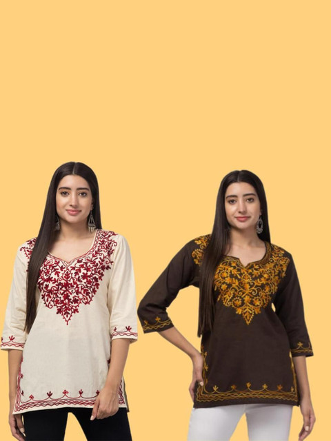 ILMA CREATION Women Ethnic Motifs Embroidered Thread Work Kurta - Image 6