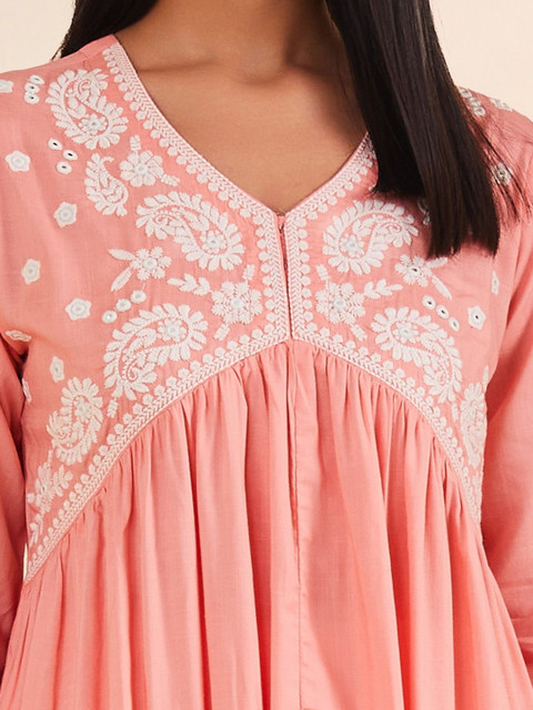 Sabhyata Embroidered A-Line Midi Dress - Image 5