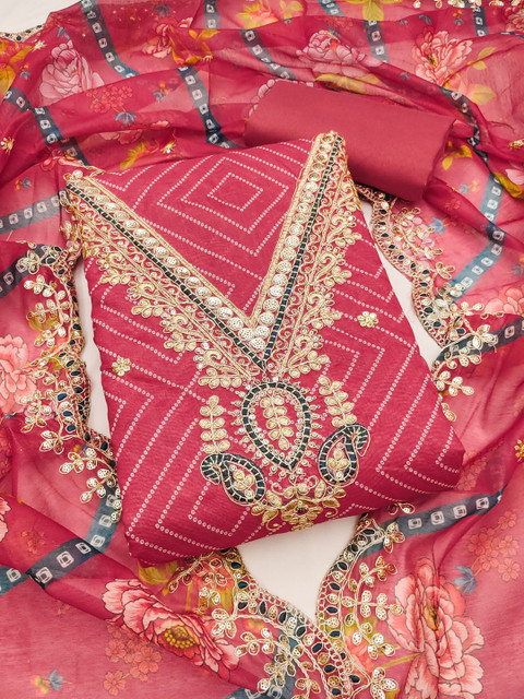 Rangtulika Ethnics Embroidered Unstitched Dress Material