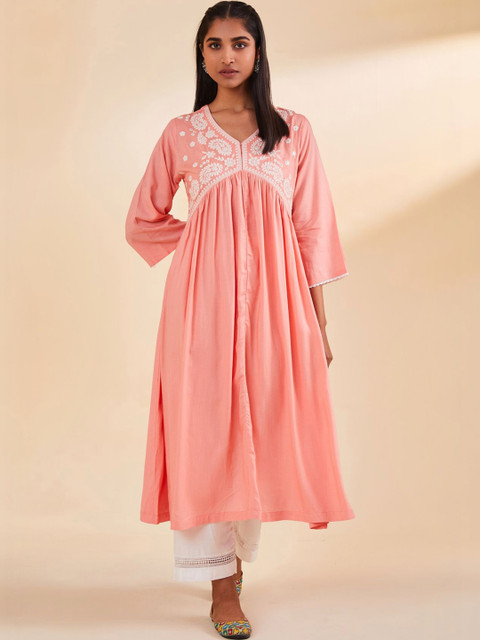 Sabhyata Embroidered A-Line Midi Dress - Image 2