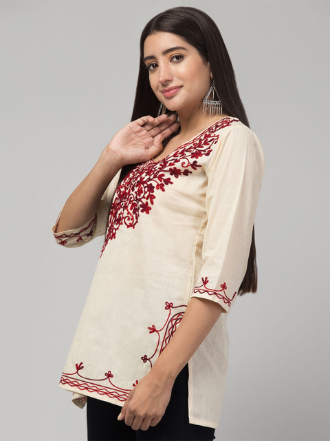 ILMA CREATION Women Ethnic Motifs Embroidered Thread Work Kurta - Image 2