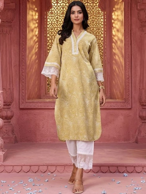 NAVYAAZRI Women Ethnic Motifs Printed Kurta