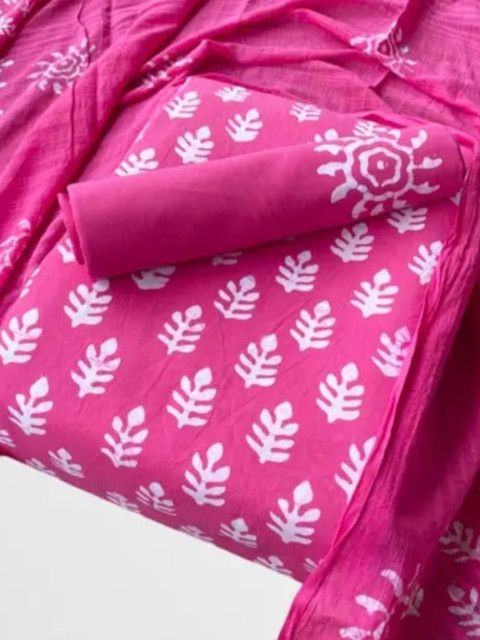 Keshar Printed Pure Cotton Unstitched Dress Material - Image 3