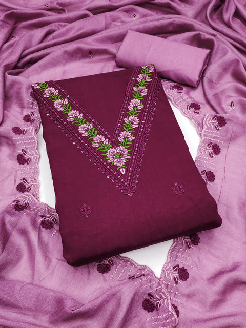 Rangtulika Ethnics Embroidered Unstitched Dress Material