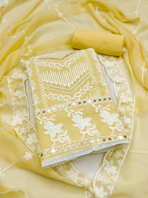 Rangtulika Ethnics Embroidered Unstitched Dress Material
