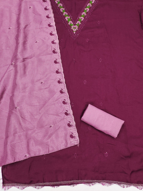 Rangtulika Ethnics Embroidered Unstitched Dress Material - Image 3