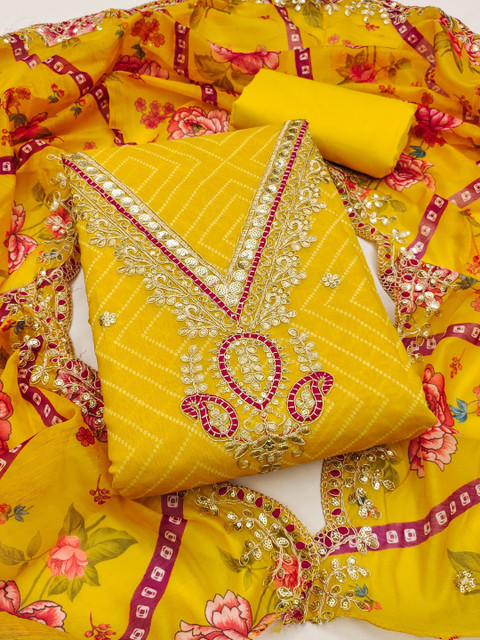 Rangtulika Ethnics Embroidered Unstitched Dress Material