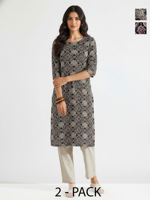 Milvia Women Ethnic Motifs Printed Indie Prints Crepe Kurta