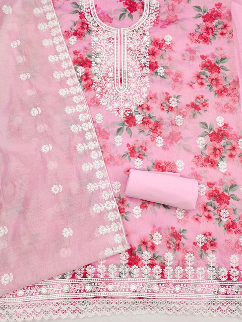 Rangtulika Ethnics Printed Unstitched Dress Material - Image 4