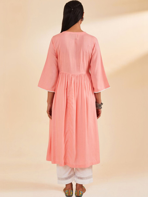 Sabhyata Embroidered A-Line Midi Dress - Image 4