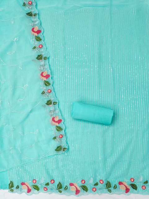 Rangtulika Ethnics Embellished Unstitched Dress Material - Image 3