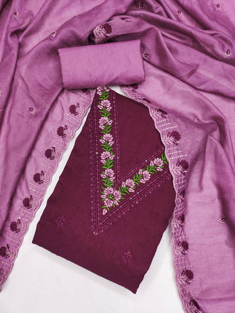 Rangtulika Ethnics Embroidered Unstitched Dress Material - Image 2