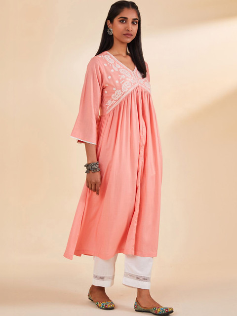 Sabhyata Embroidered A-Line Midi Dress - Image 3
