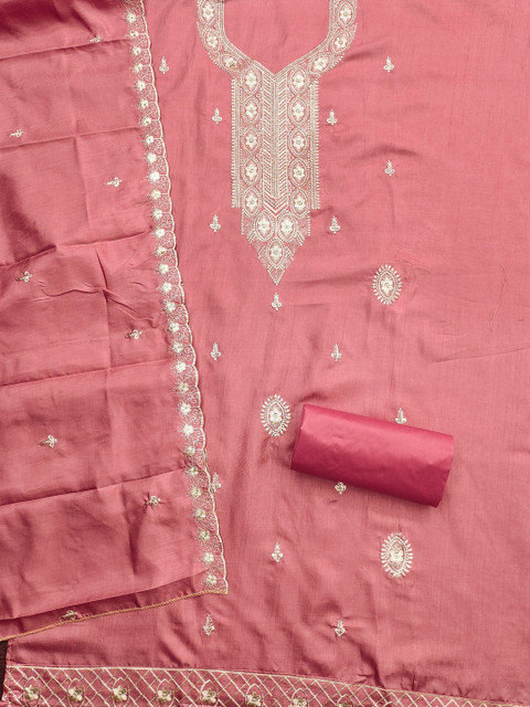 Rangtulika Ethnics Embroidered Unstitched Dress Material - Image 3