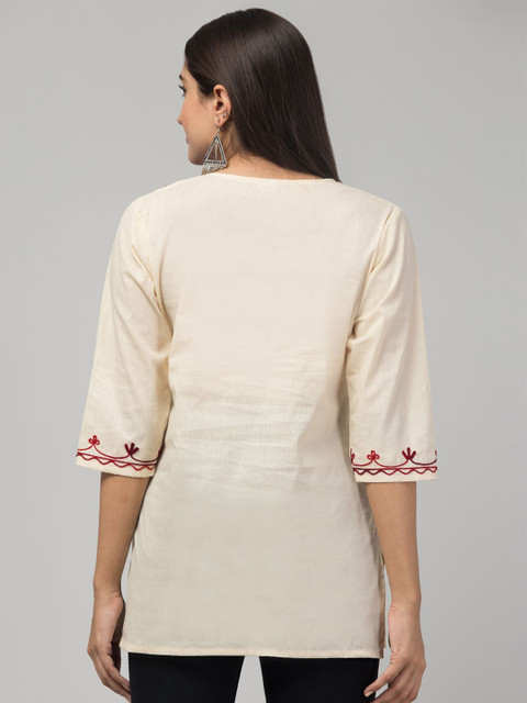ILMA CREATION Women Ethnic Motifs Embroidered Thread Work Kurta - Image 3