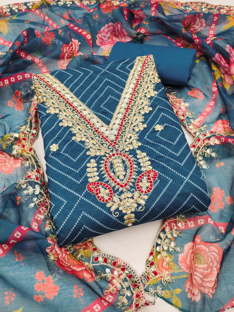 Rangtulika Ethnics Embroidered Unstitched Dress Material