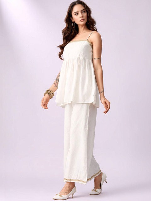 Roadster Embellished Top with Palazzos - Image 2