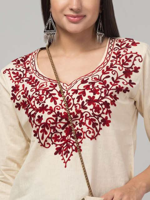 ILMA CREATION Women Ethnic Motifs Embroidered Thread Work Kurta - Image 5