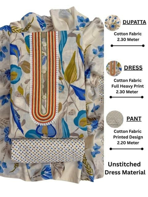 FashionsEye Printed Unstitched Dress Material - Image 4