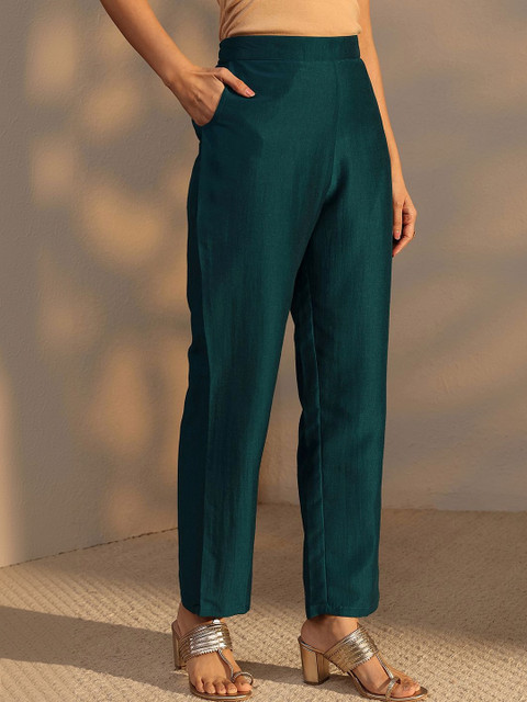 Libas Teal Embroidered Straight Kurta Set - Image 5