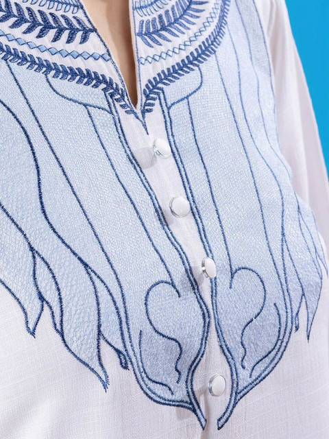 Amarasha Bohemian Embroidered Tunic with Palazzos - Image 4