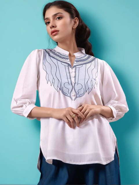 Amarasha Bohemian Embroidered Tunic with Palazzos - Image 5