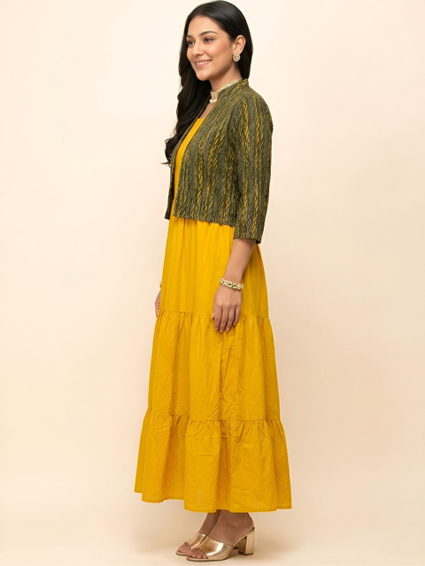 HARAYE Print Fit & Flare Maxi Dress