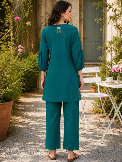 Nayam By Lakshita Embroidered Tunic with Trousers - Image 2