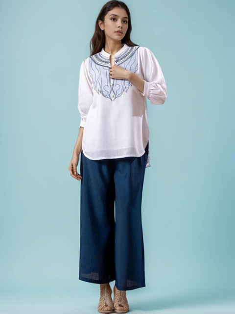 Amarasha Bohemian Embroidered Tunic with Palazzos