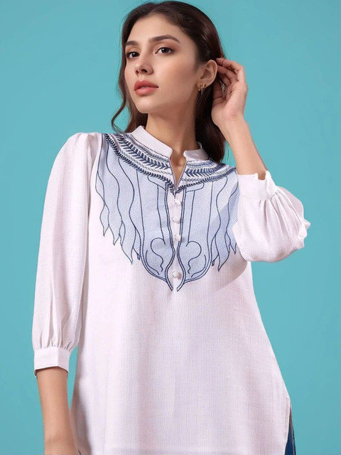 Amarasha Bohemian Embroidered Tunic with Palazzos - Image 3