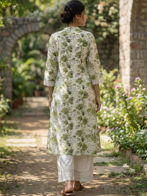 The Suitable Women Floral Printed Regular Kurta with Palazzos - Image 2
