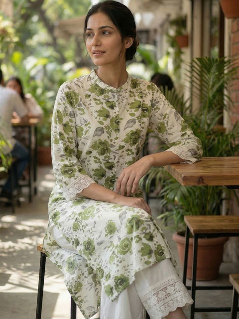 The Suitable Women Floral Printed Regular Kurta with Palazzos - Image 5