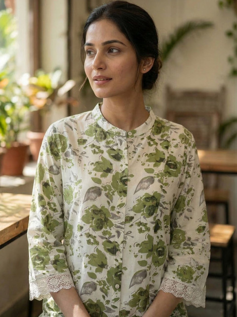 The Suitable Women Floral Printed Regular Kurta with Palazzos - Image 6