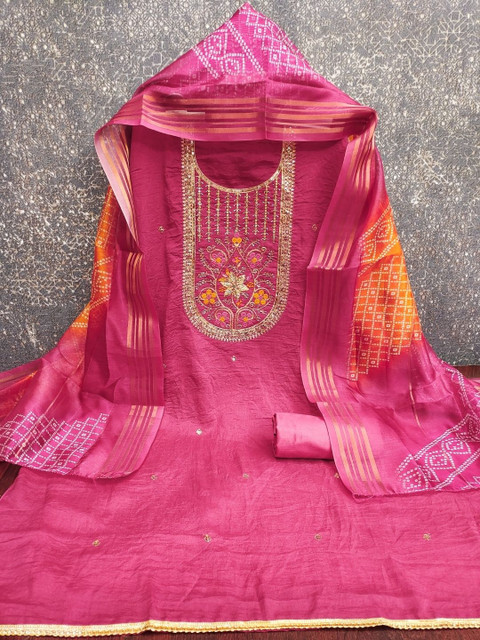 F 13 STUDIO Embroidered Pure Cotton Unstitched Dress Material - Image 2