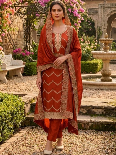 F 13 STUDIO Embroidered Unstitched Dress Material
