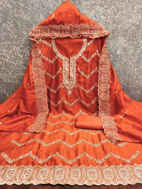 F 13 STUDIO Embroidered Unstitched Dress Material - Image 2