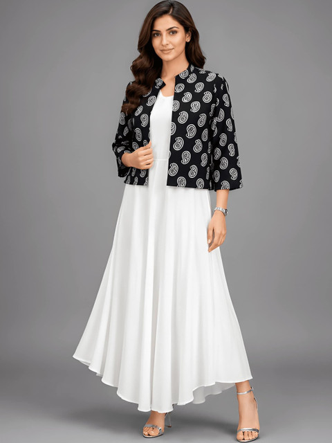 HARAYE Ethnic Motifs A-Line Maxi Dress