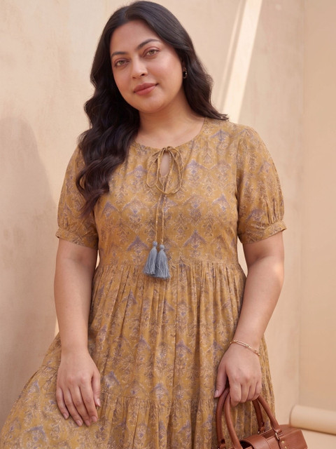 Sangria Ethnic Motifs Print A-Line Maxi Dress - Image 3