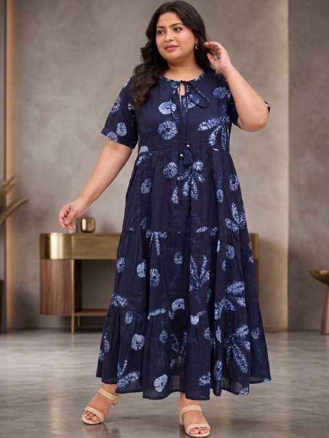 Sangria Tie and Dye Dyed A-Line Maxi Dress