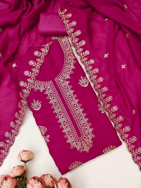 F 13 STUDIO Embroidered Unstitched Dress Material - Image 2