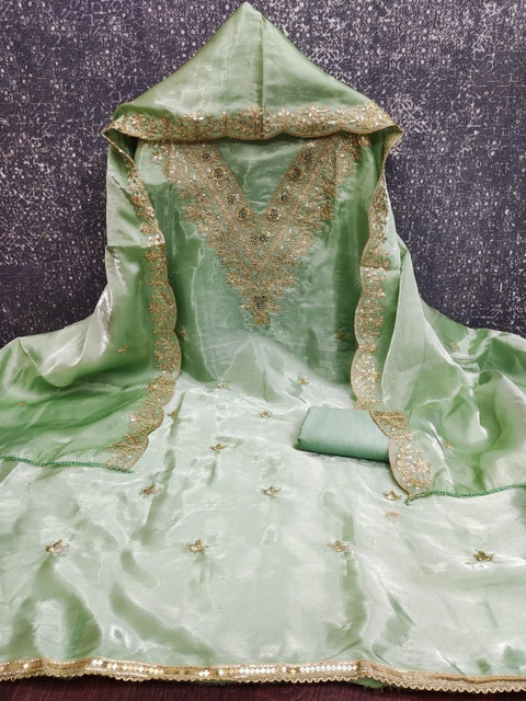 F 13 STUDIO Embroidered Zari Unstitched Dress Material - Image 2