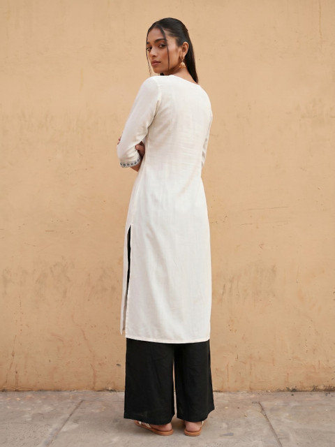 fusion by glitchez Floral Embroidered Kurta - Image 2
