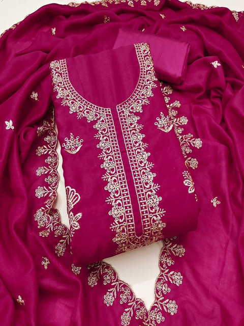 F 13 STUDIO Embroidered Unstitched Dress Material - Image 4