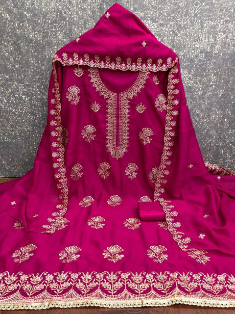 F 13 STUDIO Embroidered Unstitched Dress Material - Image 3