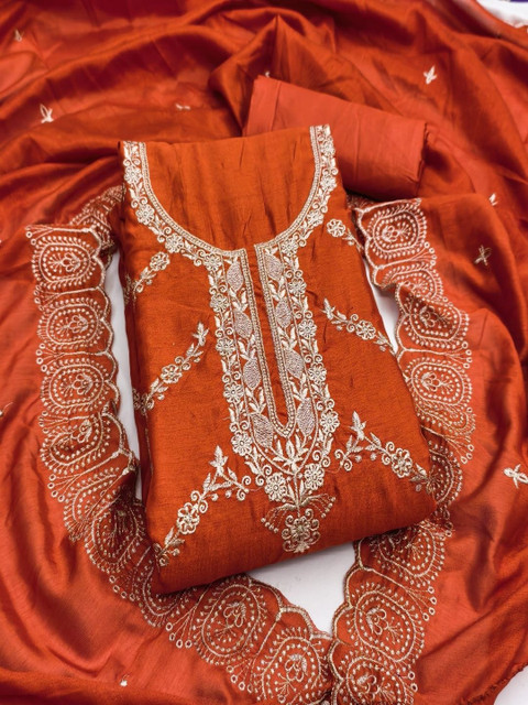 F 13 STUDIO Embroidered Unstitched Dress Material - Image 3